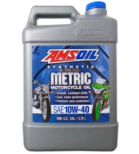 Масло мотоциклетное AMSOIL Synthetic Metric Motorcycle Oil SAE 10W-40 (3,784л)