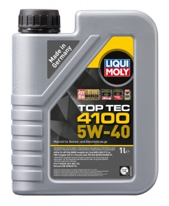 Моторное масло LIQUI MOLY Top Tec 4100 5W-40 специально для Mercedes Benz, BMW, Porsche, Volkswagen Audi Group под EURO 5, 1л