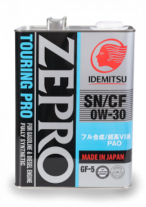 Моторное масло IDEMITSU ZEPRO TOURING PRO F-S SN/CF 0W-30, 4л