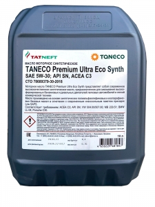 Моторное масло Taneco Premium Ultra Eco Synth 5W-30 SN C3, 10л
