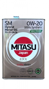 Моторное масло Mitasu Moly-Trimer 0W-20 API SM, 4л