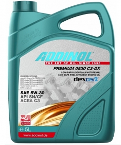 Моторное масло ADDINOL Premium 0530 C3-DX 5W-30 ACEA C3, 5л