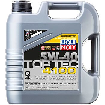 Моторное масло LIQUI MOLY Top Tec  4100 5W-40 специально для Mercedes Benz, BMW, Porsche, Volkswagen Audi Group под EURO 5, 4л