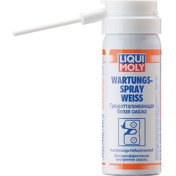 LIQUI MOLY Грязеотталкивающая белая смазка Wartungs-Spray weiss (50мл)