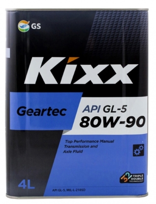 Трансмиссионное масло KIXX GEARTEC GL-5 80W-90, 4л