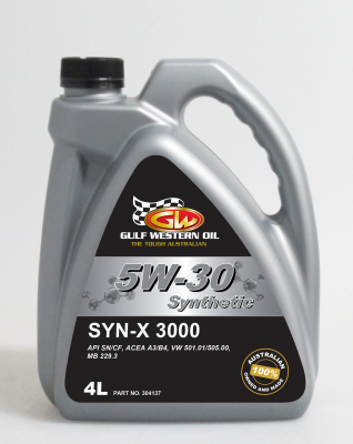 Моторное масло GULF WESTERN Syn-X 3000 Synthetic 5W-30, 4л