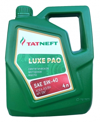 Моторное масло Tatneft LUXE PAO 5W-40 SN, 4л