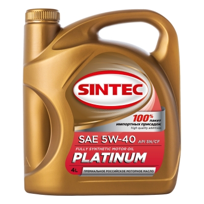 Моторное масло Sintec 5W-40 Platinum API SN/CF, 4л